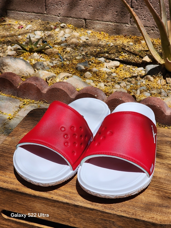 Nike Men\'s Jordan Play Varsity Red/White Slides Size 10 main image 5